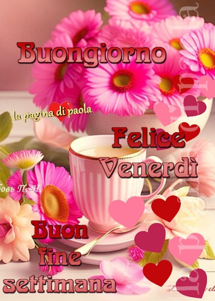 buon fine settimana fiori e caffè