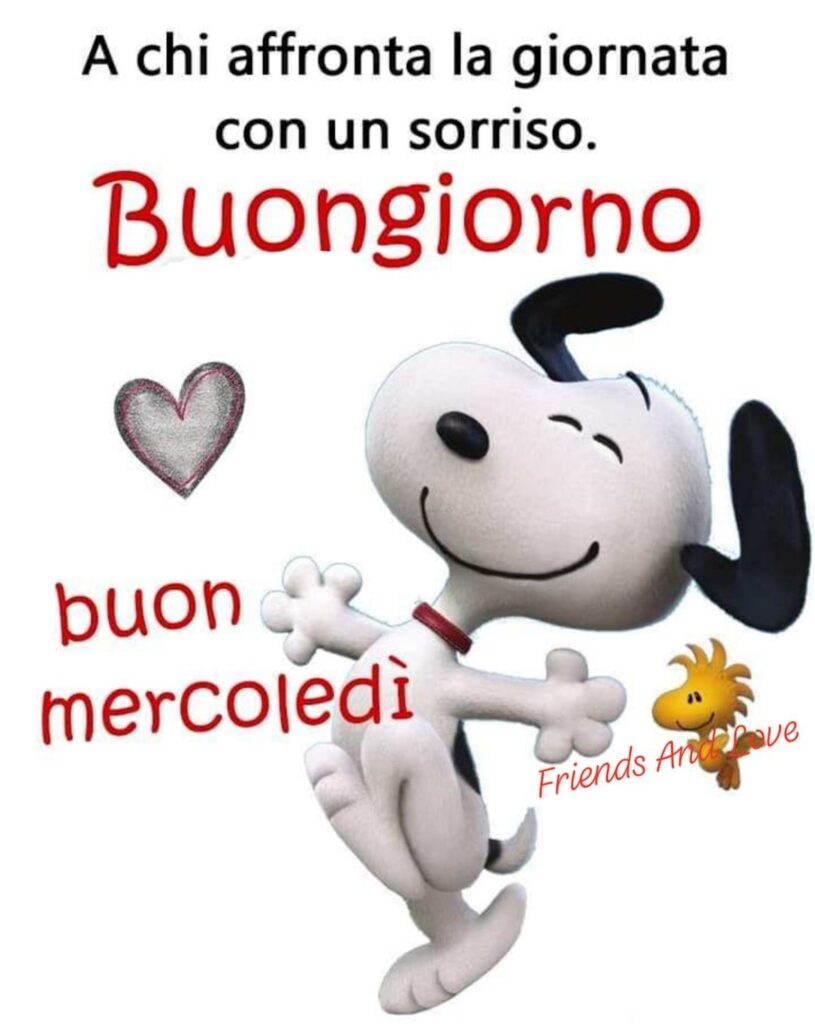 Snoopy augura a tutti, in special modo a chi sorride sempre, un buongiorno ed un sereno buon mercoledì!