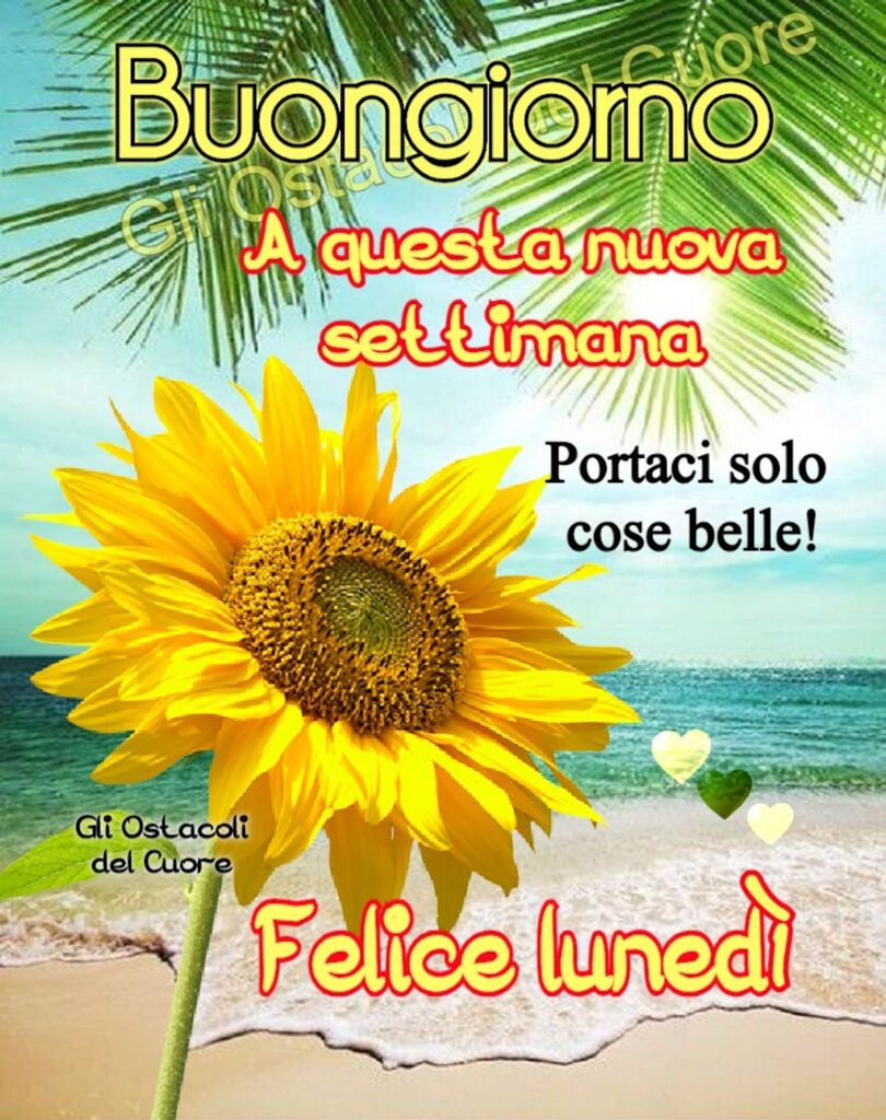 Buongiorno a questa nuova settimana. Portaci solo cose belle! (Felice Lunedì)