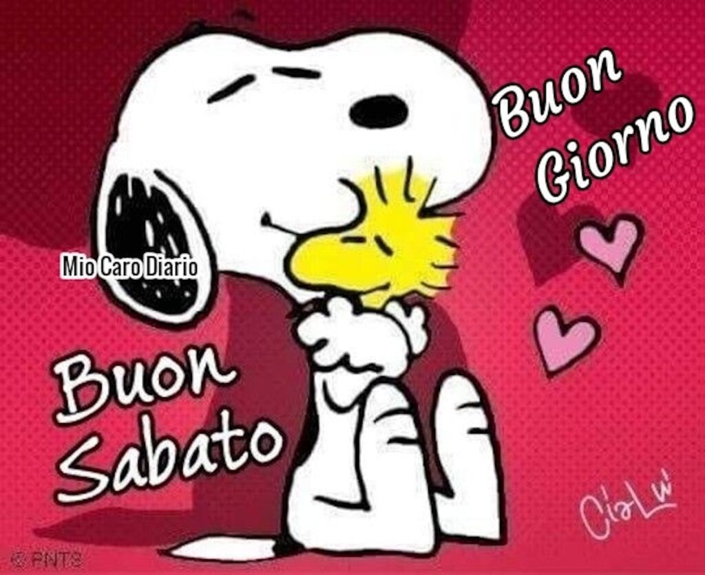 Buon Sabato con l'abbraccio di Snoopy