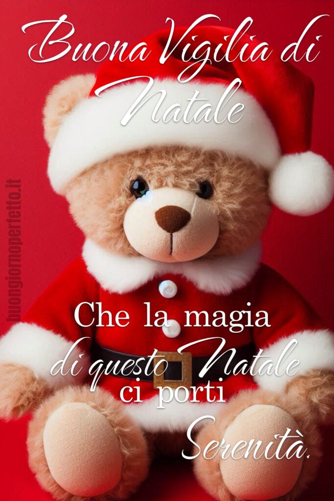 Buona Vigilia di Natale orsetto di peluche